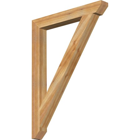 Ekena Millwork Traditional Slat Rough Sawn Bracket, Western Red Cedar, 4"W x 34"D x 46"H BKT04X34X46TRA06RWR